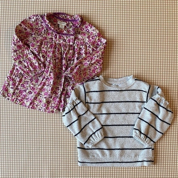 Bundle of Zara & Monsoon long sleeve tops. Floral & stripes. Different sizes - Picture 1 of 16